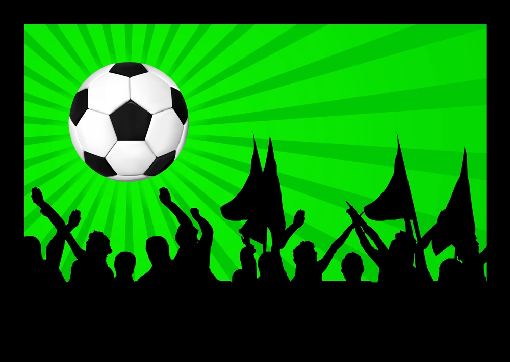EM, Public Viewing — © Football fans crowd and the ball vector illustration
