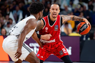 Shabazz Napier (r) war gegen Madrid bester Münchner Werfer. — © Alberto Gardin/ZUMA Press Wire/dpa