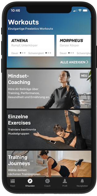 Freeletics, © Bild: © Freeletics - Workout-App am Smartphone