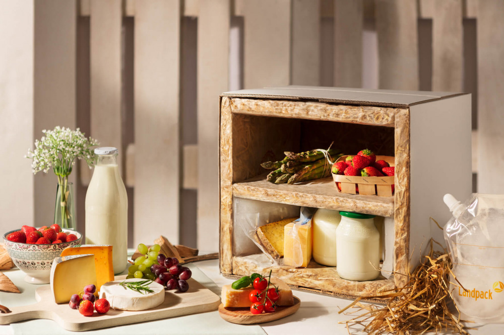 Landpack Molkereibox Stroh Bio, © Bild: Landpack